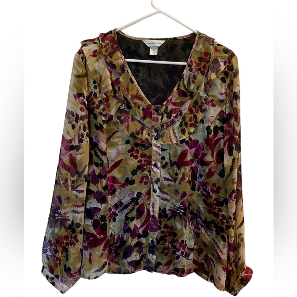 C&B Blouse Feminine Long Sleeve Size XL
